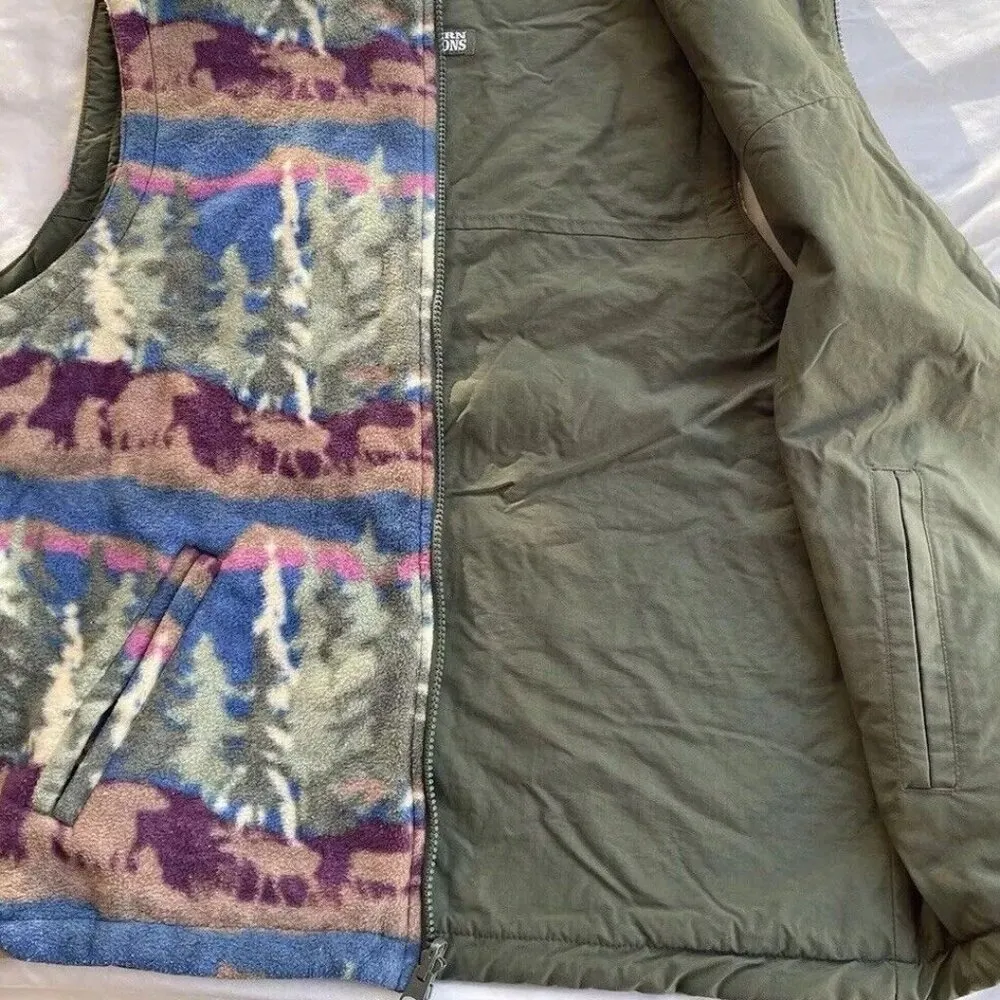 Vintage Northern Reflections Fleece Women’s Sz M Forest Wilderness Short Sleeve - Image 12