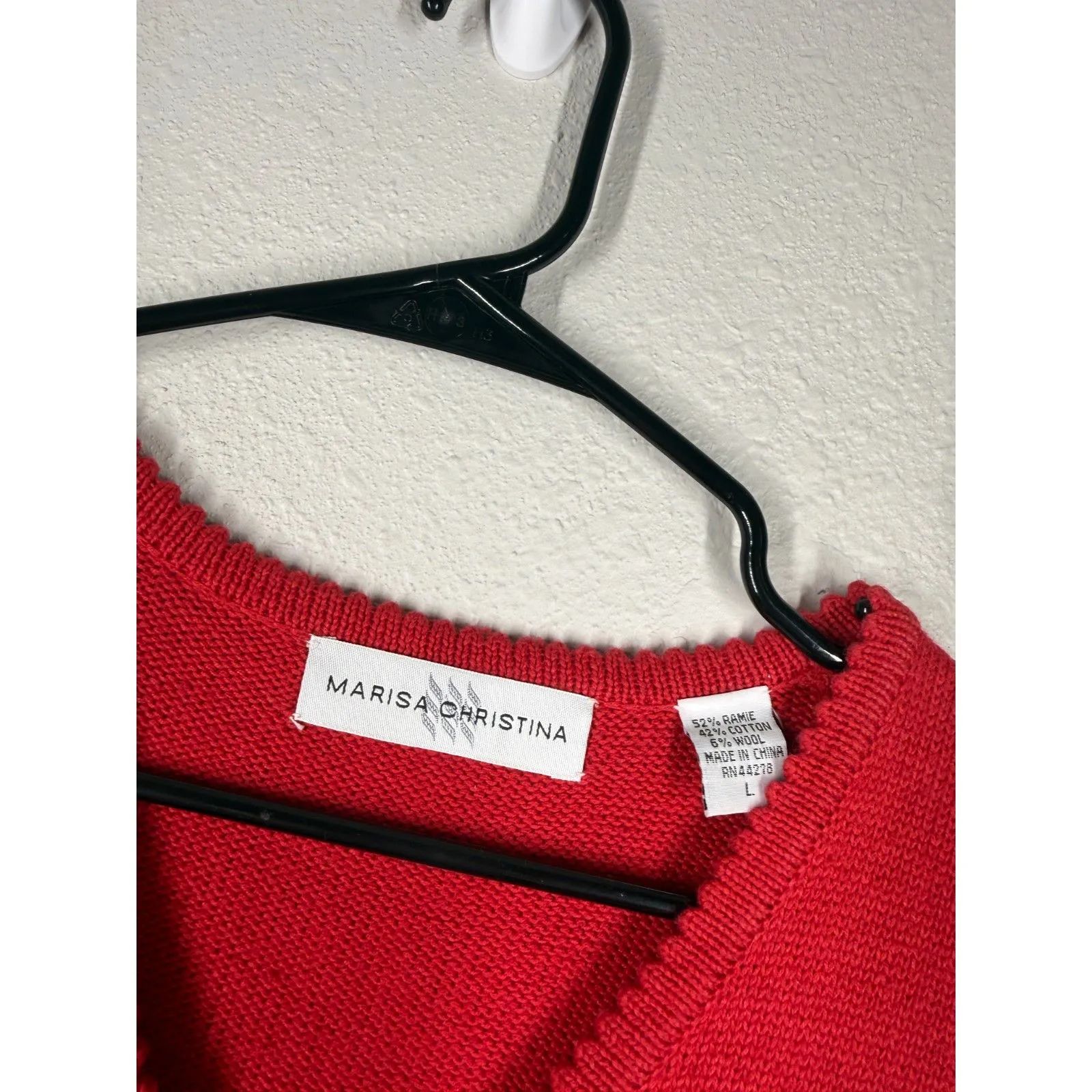 Vintage Marisa Christina Red Americana Sweater Vest Sz L Bear Bike House V neck Size L - Image 6