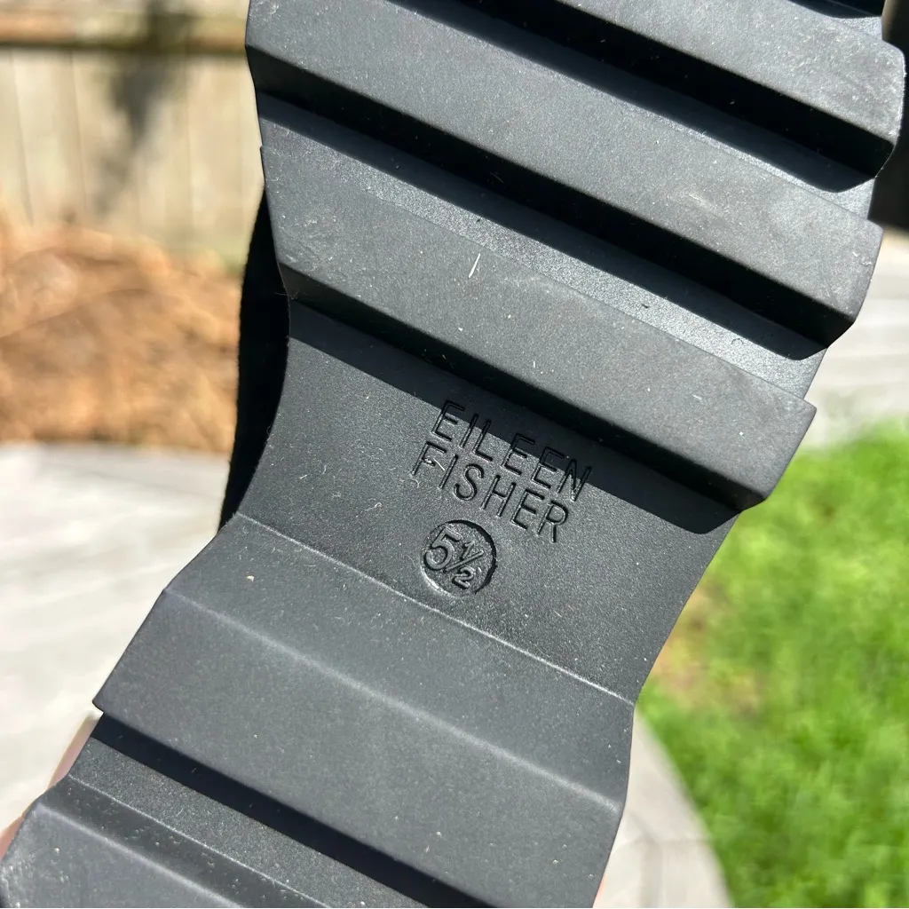 Eileen Fisher Splash‎ Waterproof Suede Chelsea Bootie in Black, size 5.5 - Image 11