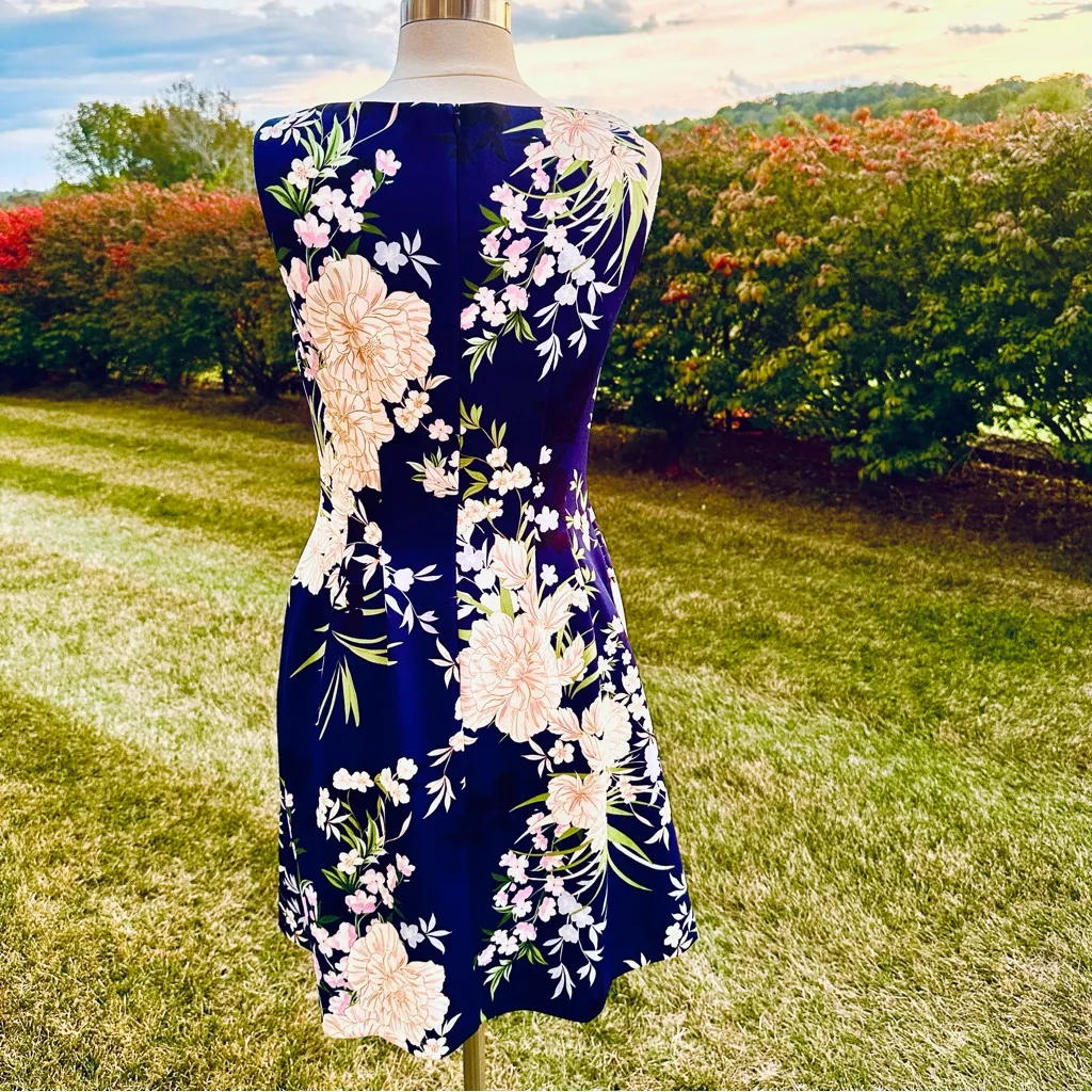 Vince Camuto Printed Scuba Fit and Flare Dress - Image 9