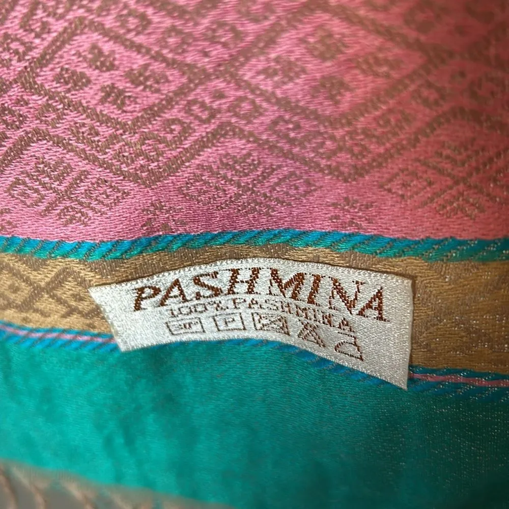 Bright and Fun Elephant Pashmina scarf wrap - 100% Cashmere - Image 7