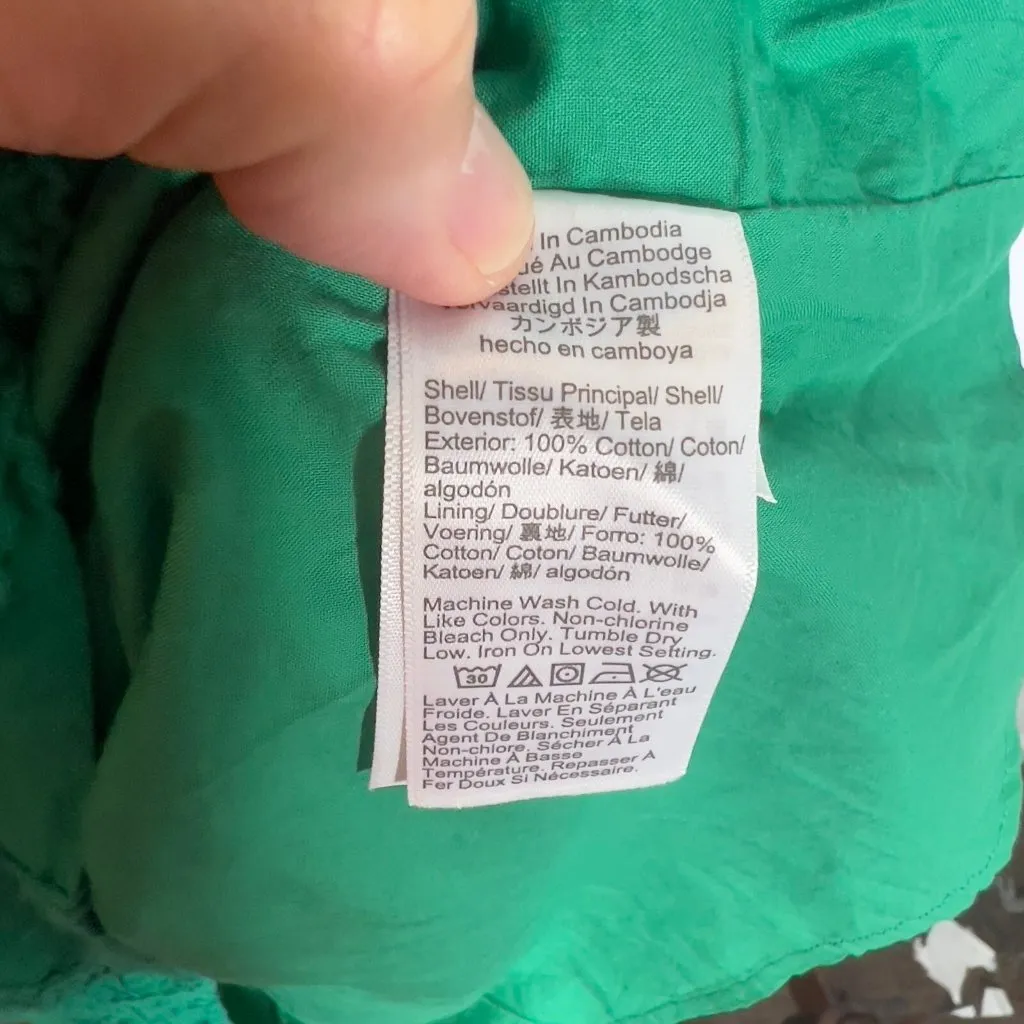 J.Crew $128 Eyelet puff-sleeve mini dress Dublin Green Size 18 CI022 - Image 5