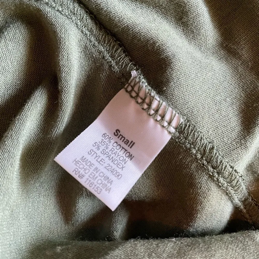 Poof New York Animal Print Sage Green Front Tie Cap Sleeve Mini T-shirt Dress S - Image 5