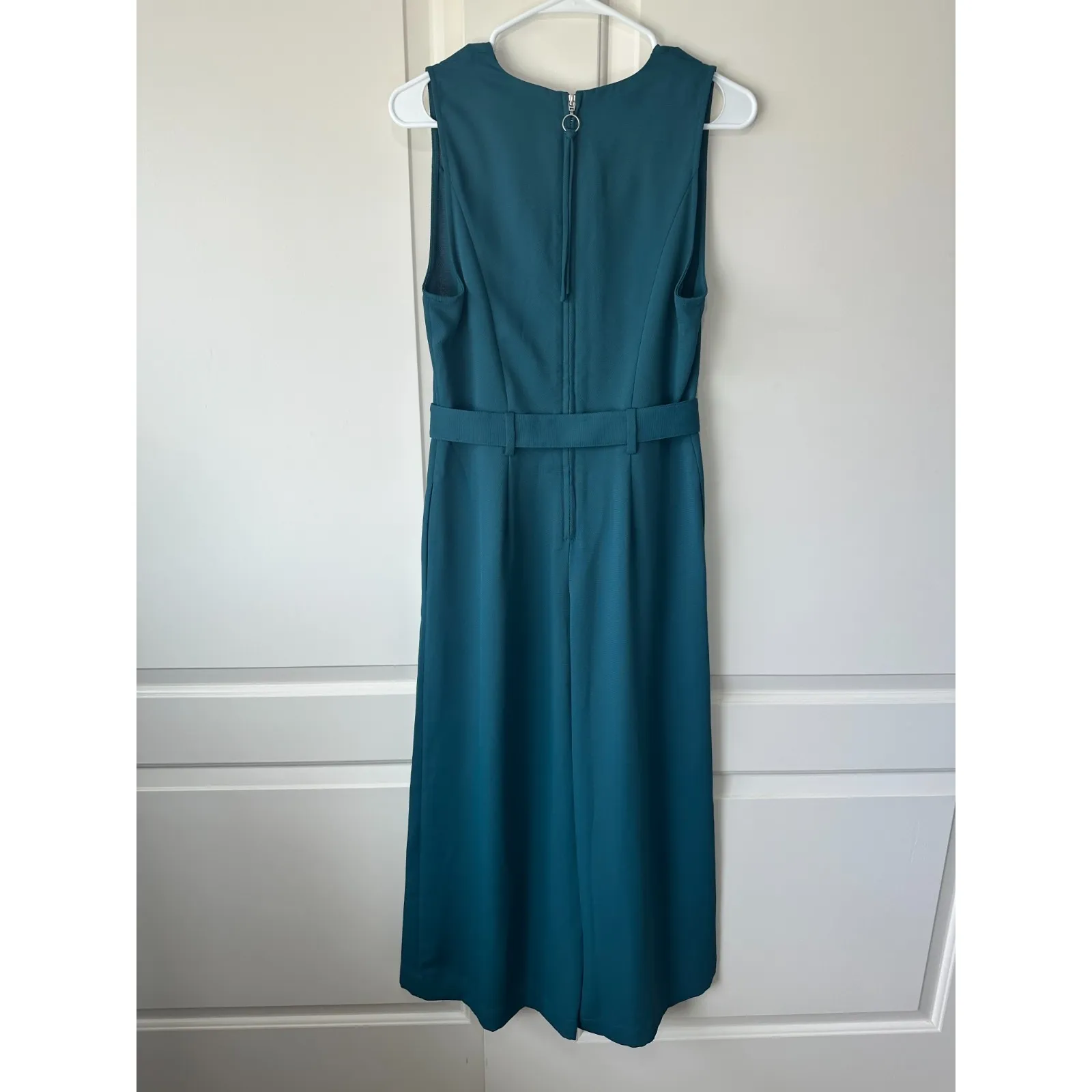 Joie‎ Ocean Green Adessa Belted Wide Leg Sleeveless Jumpsuit Pleated Career 4 - Image 3
