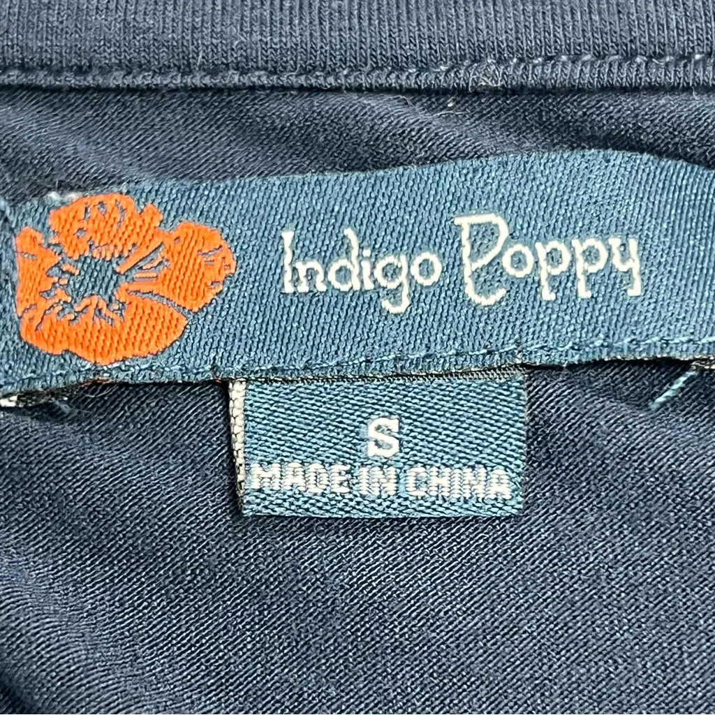 Navy Blue ditsy Floral Women's S Top - Image 2