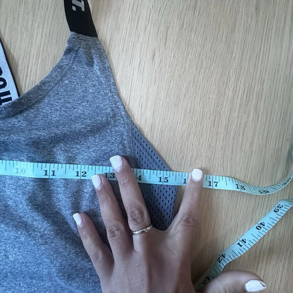 Nike Dri Fit Just Do It Tank Top Women's Size Small Gray/Black Band Logo - Image 7