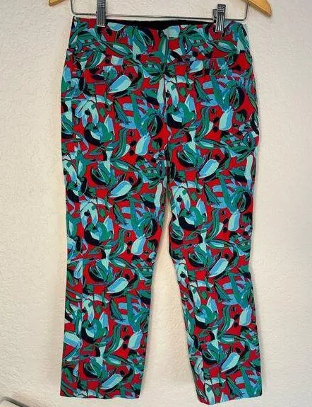 Soft Surroundings Superla Stretch Pull-On Kalea Straight Leg Crop Pants Colorful - Image 1