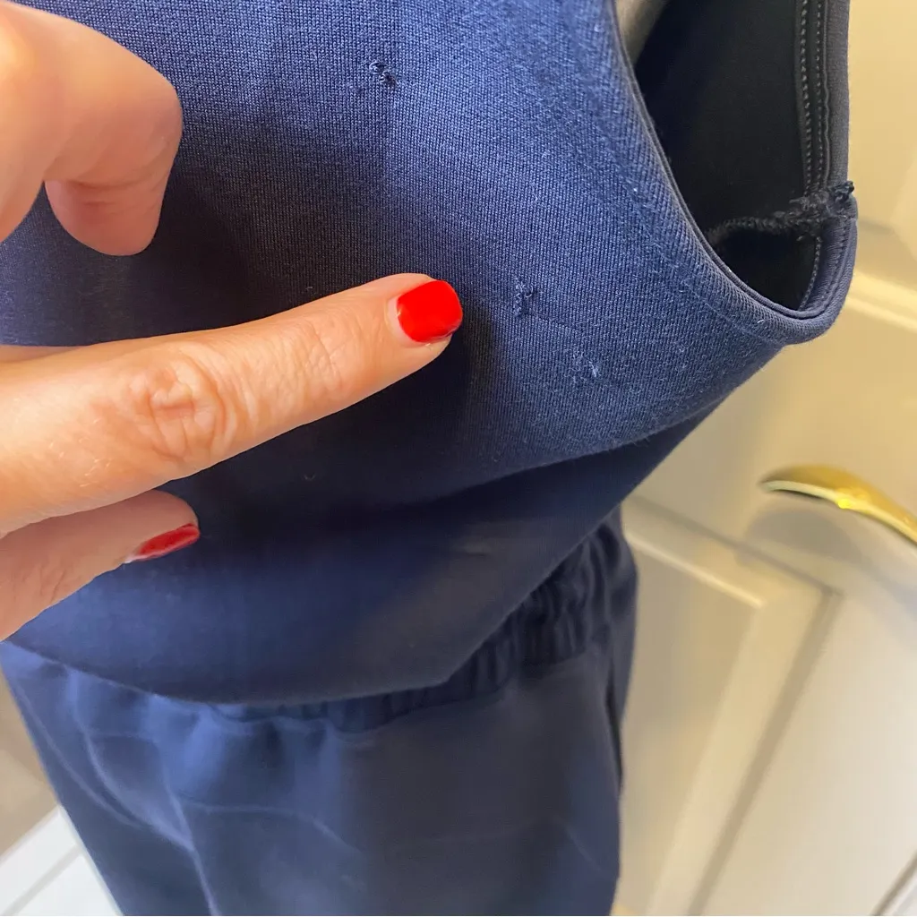 Spanx air essentials jumpsuit sleeveless wide leg romper Navy X-Large petite - Image 9