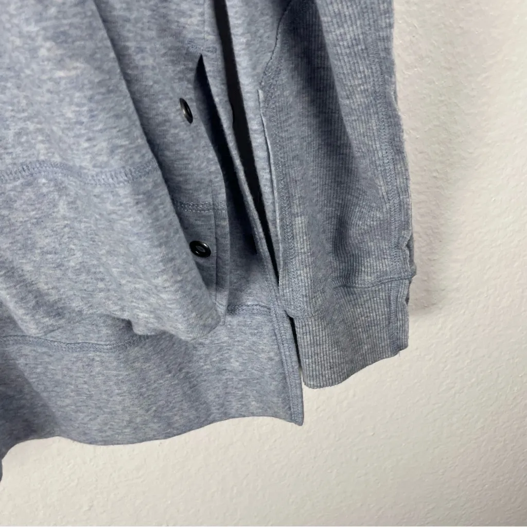 THE NORMAL BRAND Light Blue Long Sleeves Accent Hem Button Henley Top Medium - Image 7