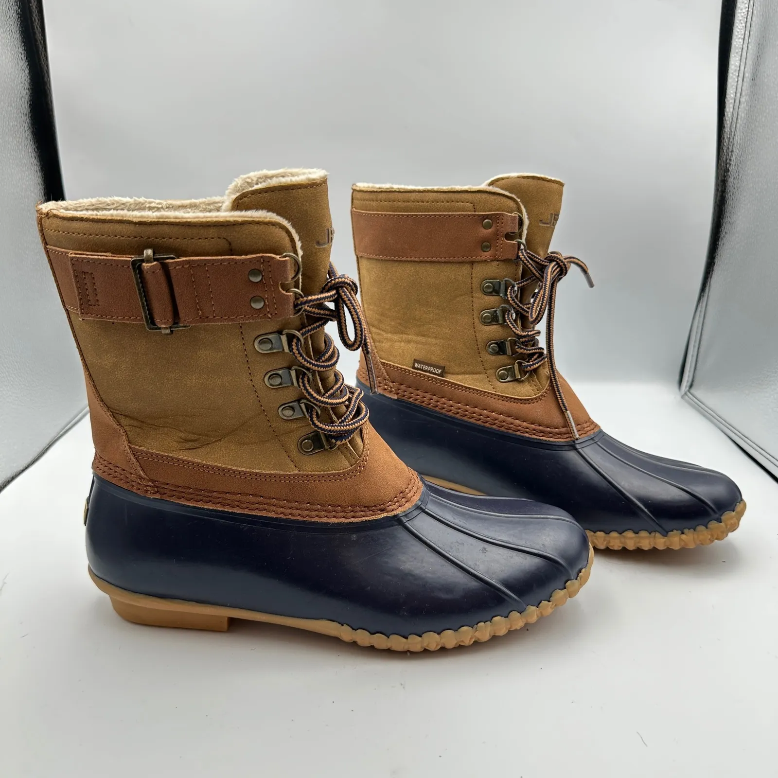 JBU Windsor Waterproof Duck Boots Womens 10M Winter Faux Fur Lined Lace Up‎ - Image 5