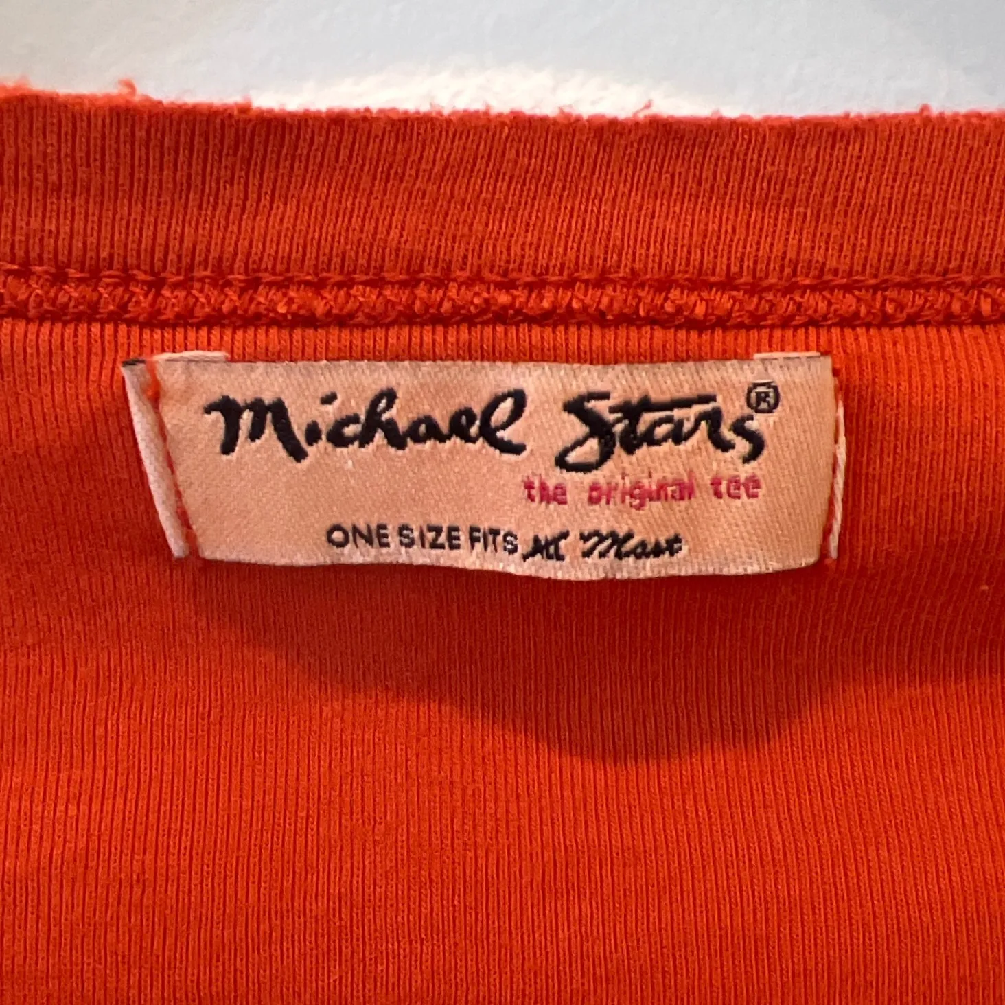 Michael Stars Asymmetrical Long Sleeve Supima Tee One Size Orange Y2K NWOT - Image 2