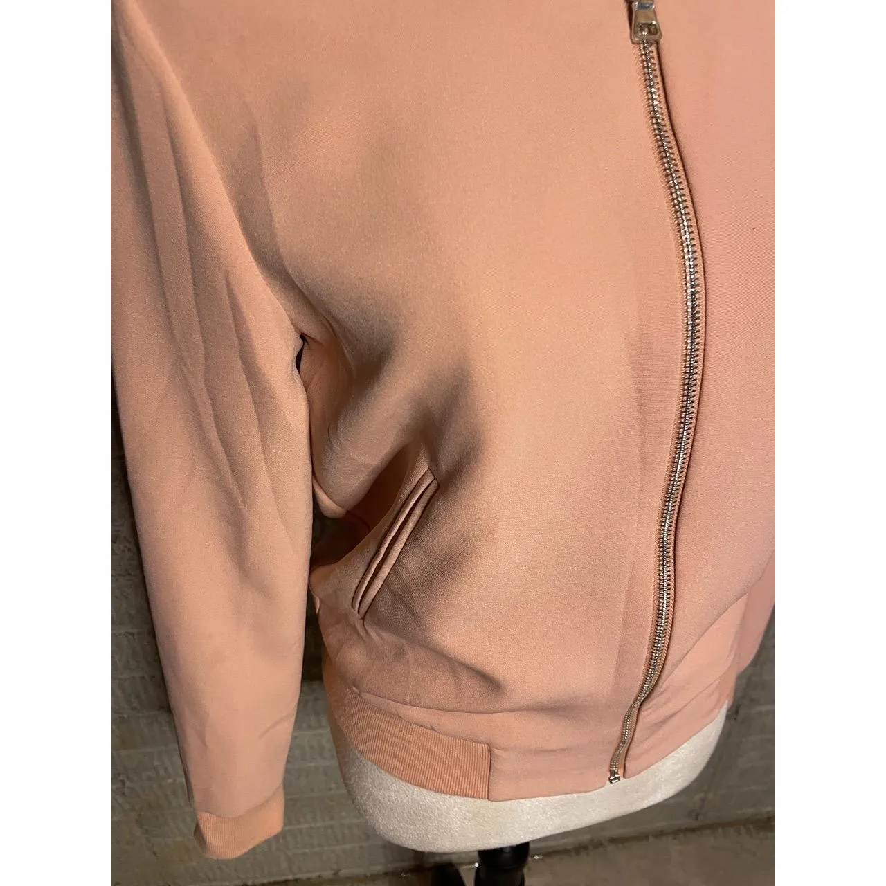 Bagatelle Womens‎ Salmon Zipper Bomber Jacket Size Small - Image 2