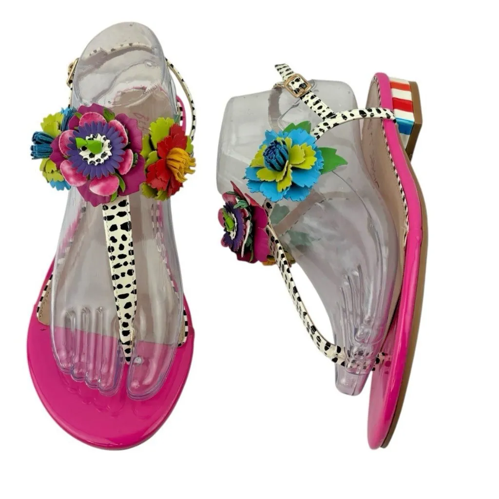 *Betsey Johnson Angie Flower T-Strap Sandal Womens 7.5 Whimsical Romantic Girly - Image 10