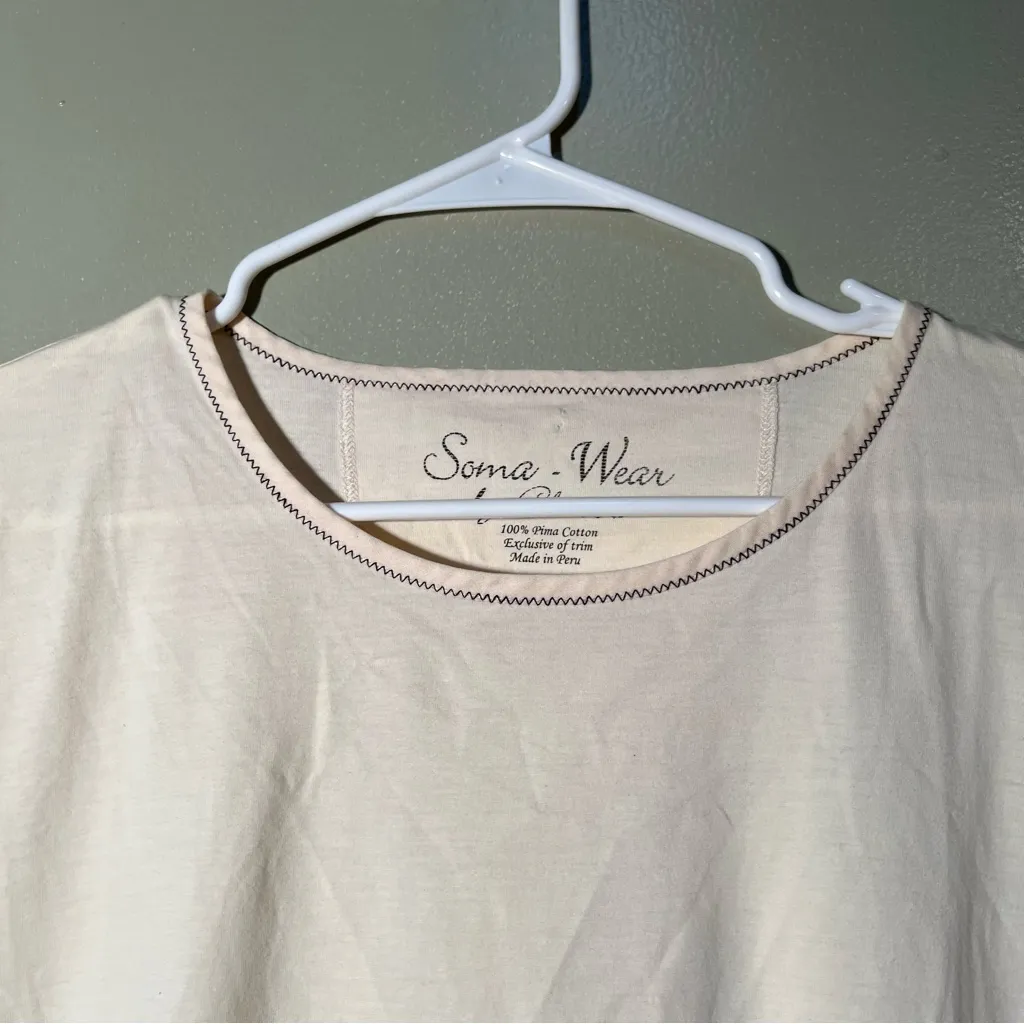 Soma Wear by Chico’s Short Sleeve Top Eggnog White Pima Cotton 2 - Image 8