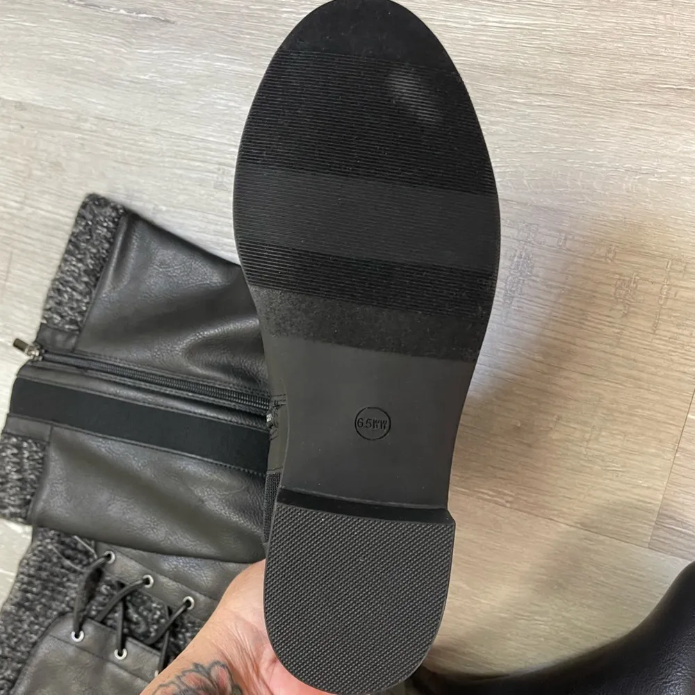 Torrid  Black Sweater Criss-Cross Knee Boot Size 6.5 DOUBLE WIDE - Image 4