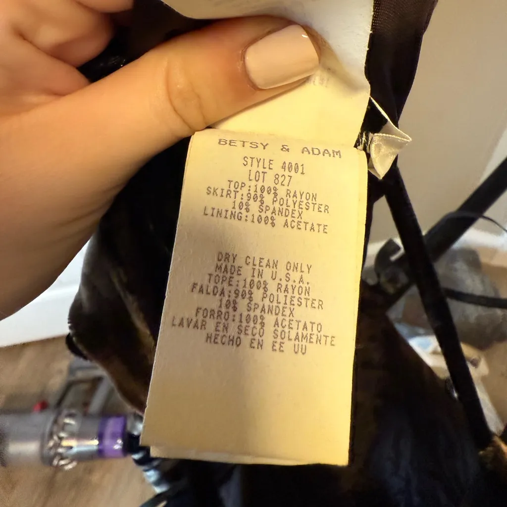 Vintage Betsy & Adam Velvet Maxi‎ Dress Black - Image 7