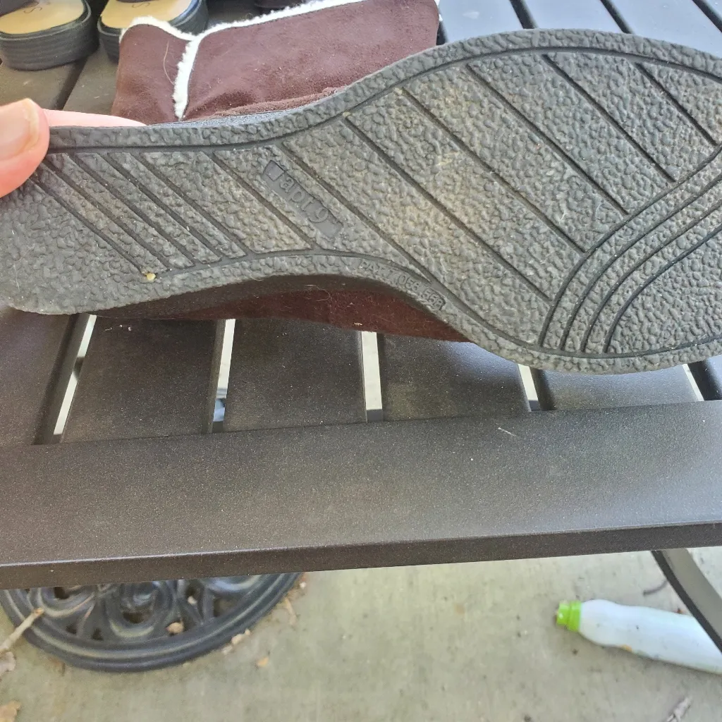 Chocolate Brown Wedge Bootssize 8.5 Worn Once Excelent Condition - Image 2