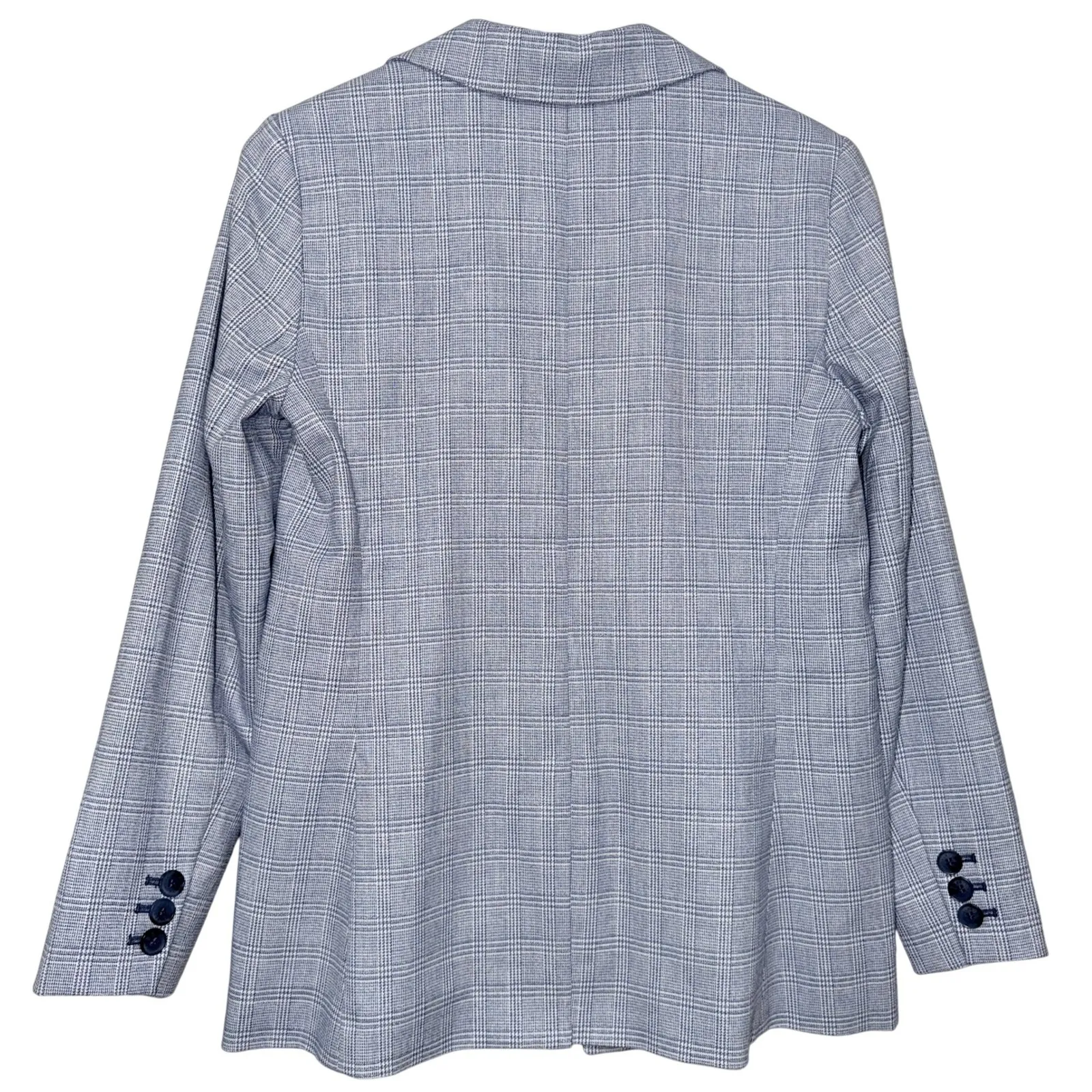 Talbots Womens Blue Glen Plaid Blazer Jacket Size 6 Single Button Office Career - Image 3