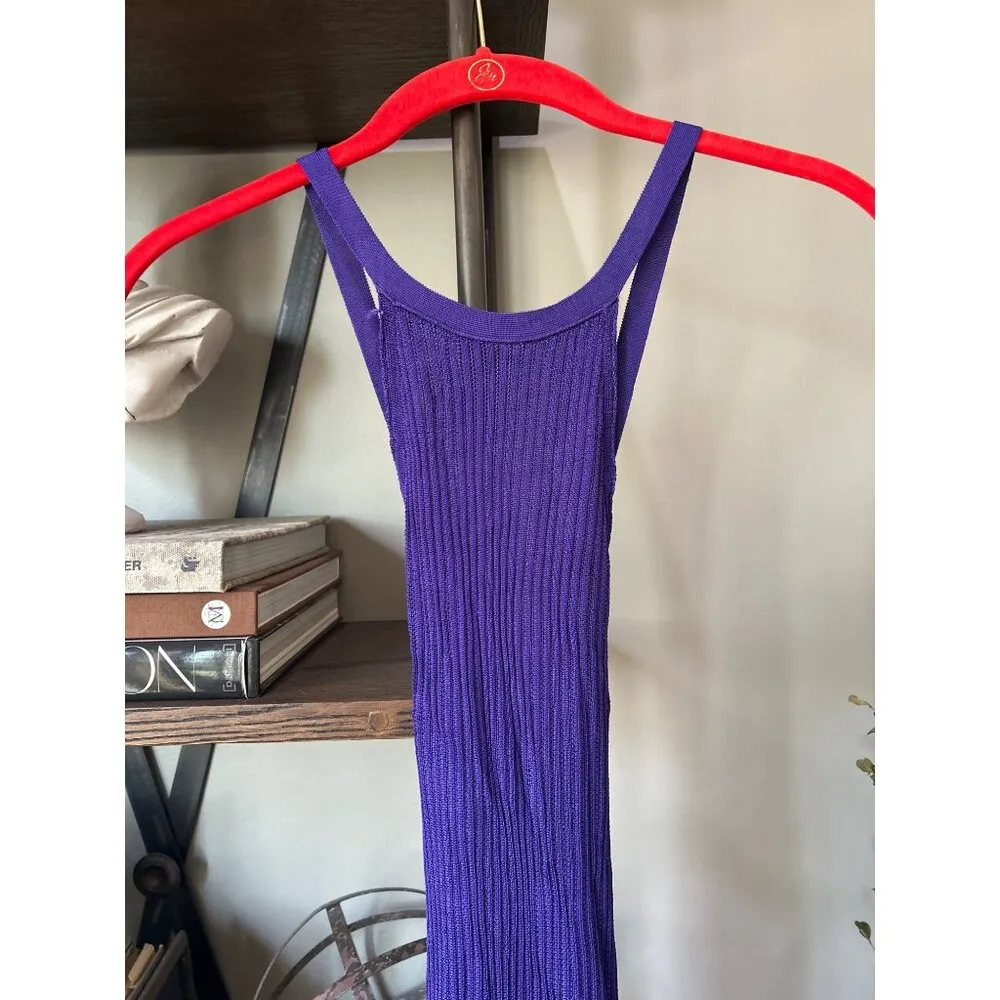 IRO Charisa Knit Bodycon Midi Dress Dark Purple Womens Size Small - Image 6