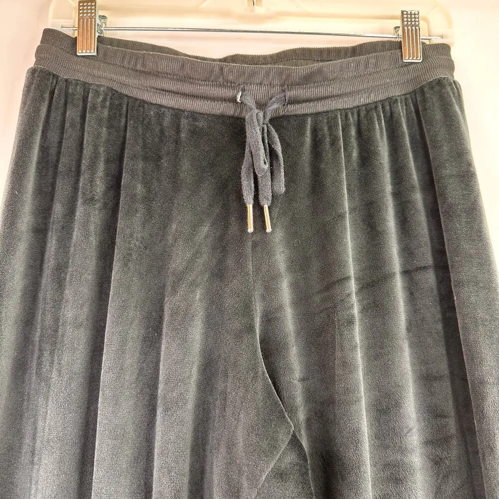 Black Velour Bling Sweatpants Size Large - Image 3