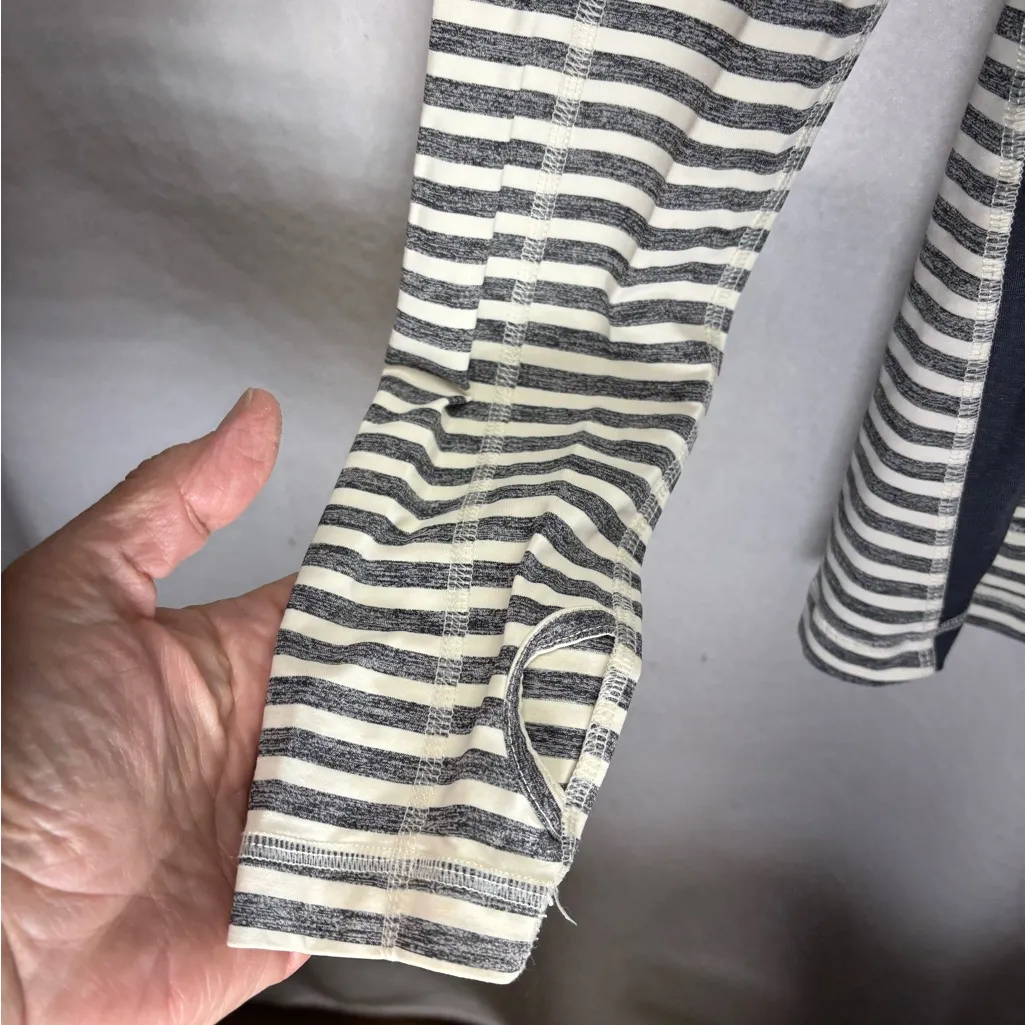 Lululemon Athletica Navy‎ and White Striped Long Sleeve Top - Image 3