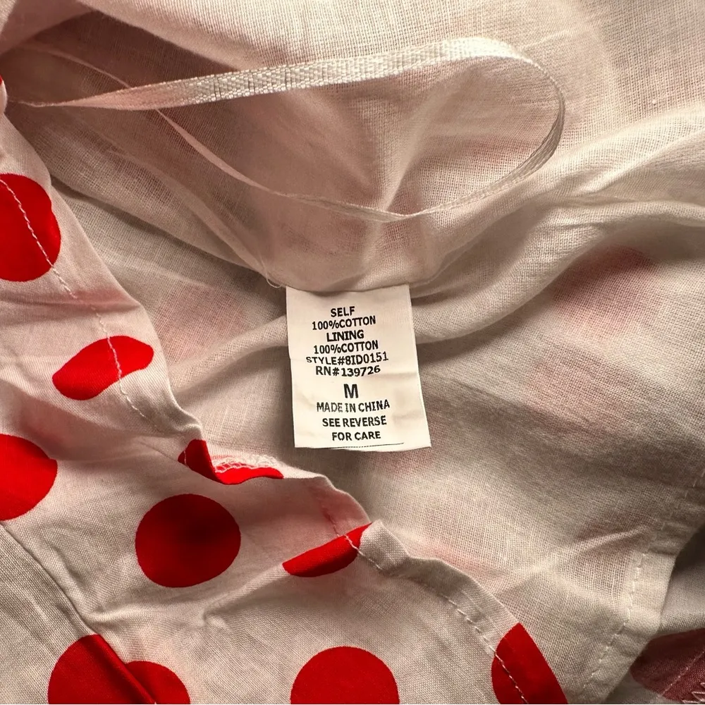 NWT Wild Honey polka dot cutout mini dress white and red size M - Image 7