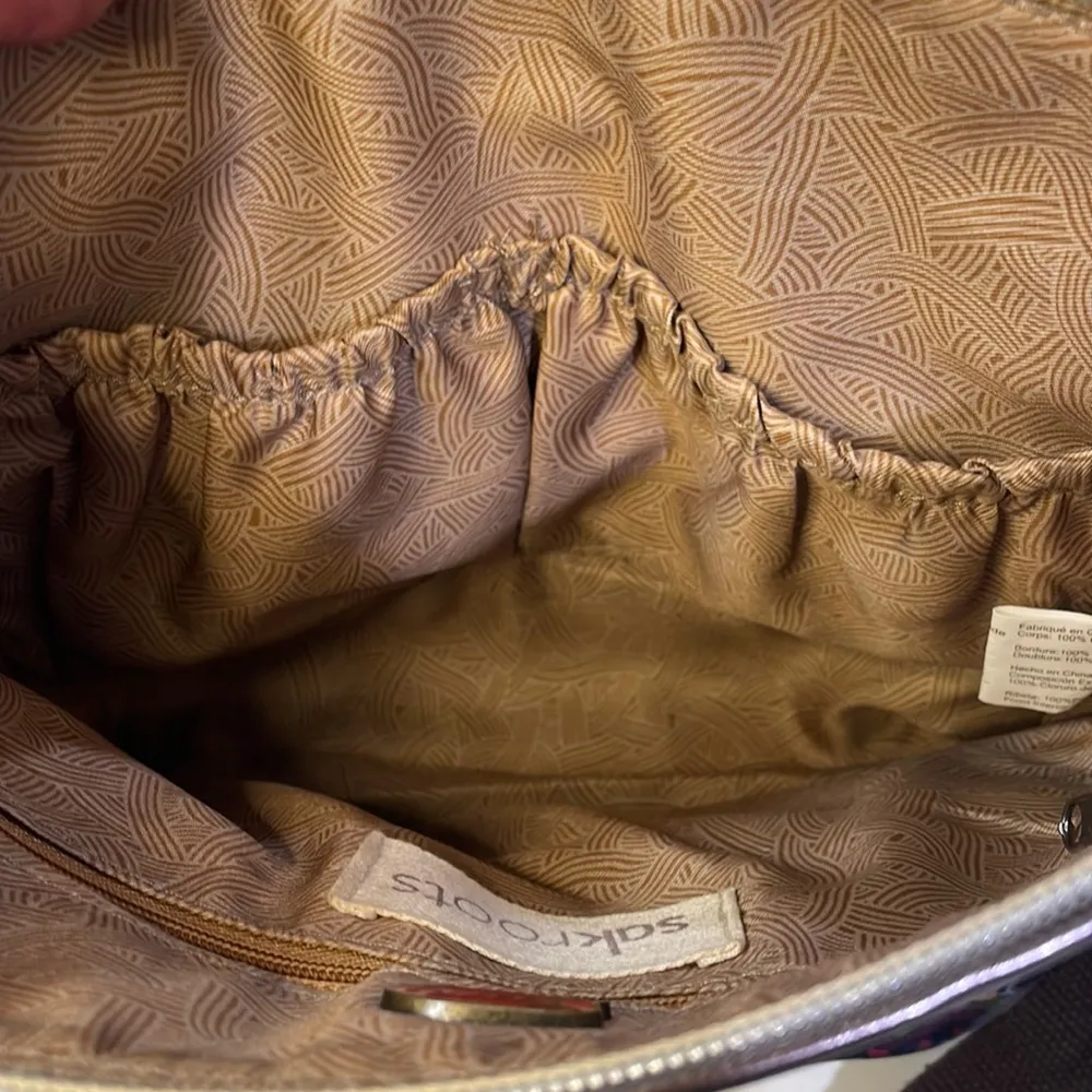 Boho artist circle tribal shoulder crossbody  strap multi pocket zipper purse - Image 7