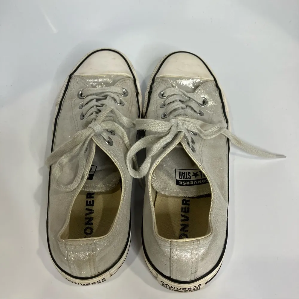 Converse sneakers low top silver size 8.5 women’s‎ - Image 6