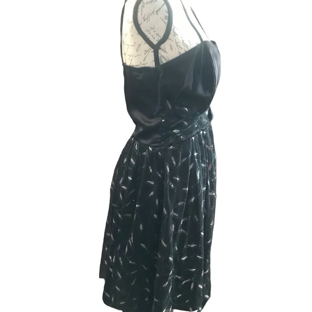 Ynes Black and Silver Spaghetti Dress Formal Prom Small - Image 3