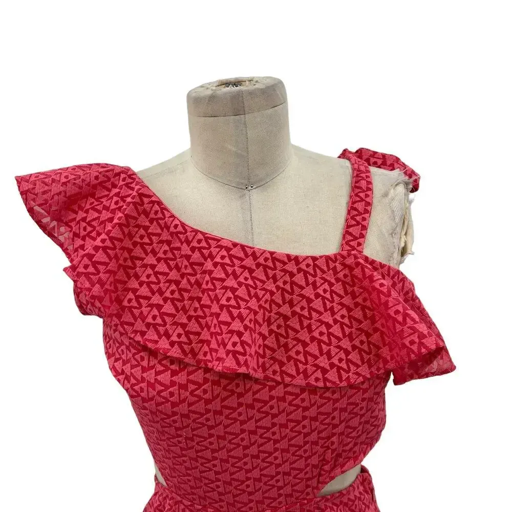 Tularosa x Revolve Belle Jumpsuit in Coral Pink One Shoulder Wide‎ Leg Medium - Image 4