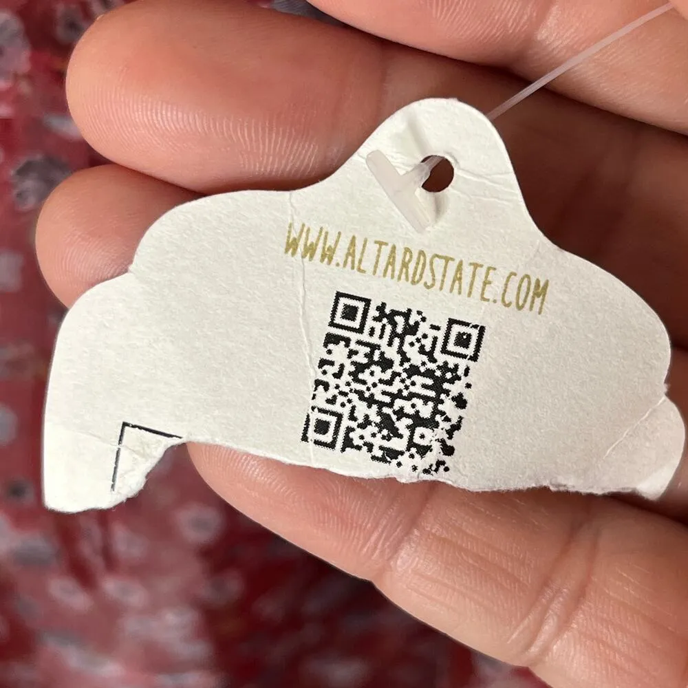 Altar'd State Women's Balloon Sheer Sleeves Floral Janey Dress Burgundy Medium - Image 5