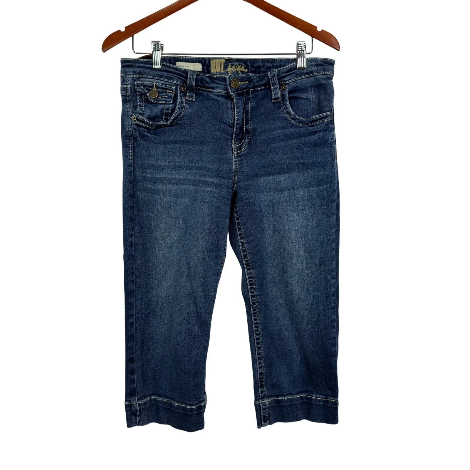 KUT from the Kloth Nicole Crop Jeans Women's Size 10 Blue Denim - Image 2