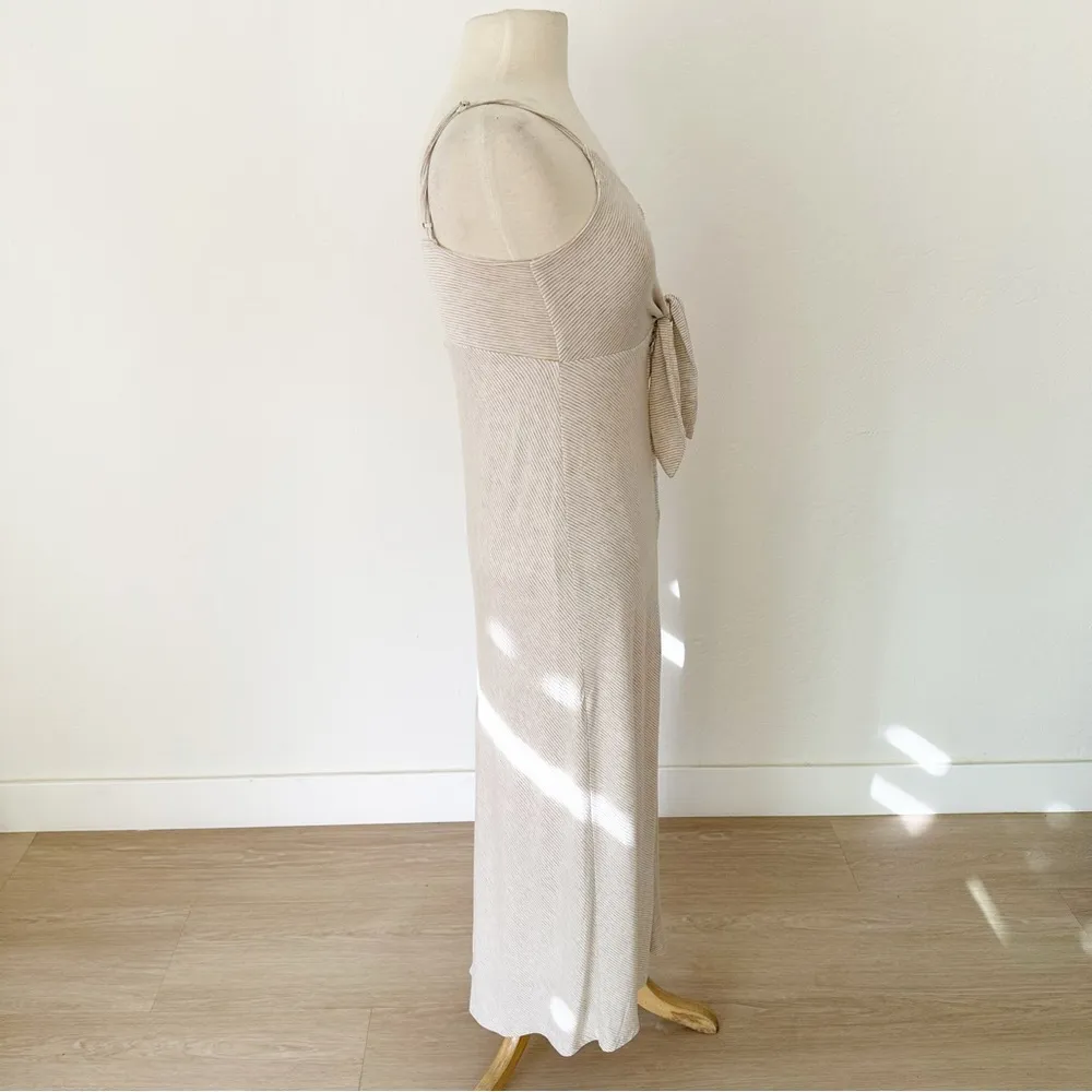 Anthropologie Saturday Sunday Striped Tie and Button Front Comfy Maxi Dress | L - Image 8