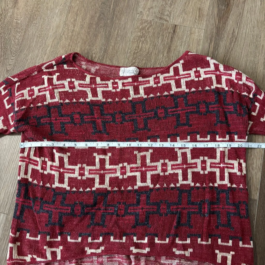 Denim & Supply Ralph Lauren Red Patterned Sweater - Size Small - Image 3