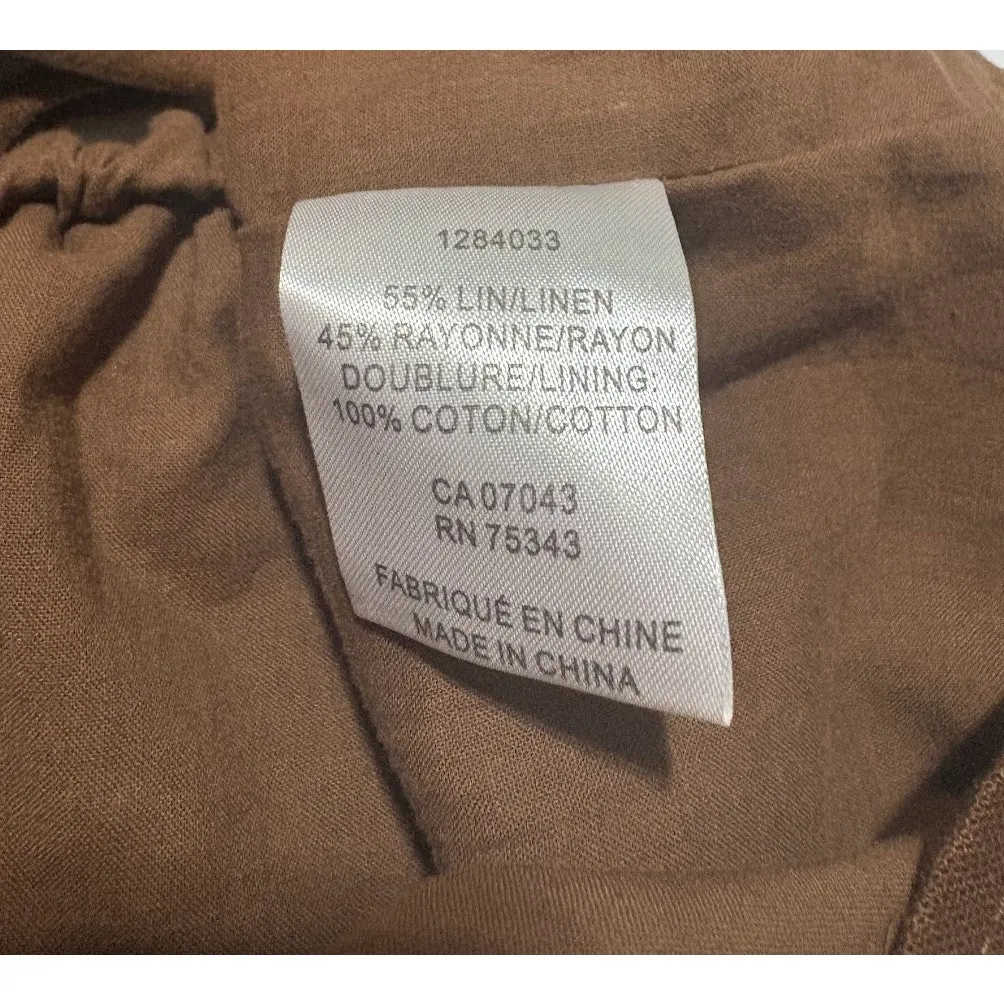 Rachel Zoe Brown Linen Blend Halter Top Beaded Straps Size XS NWT - Image 5