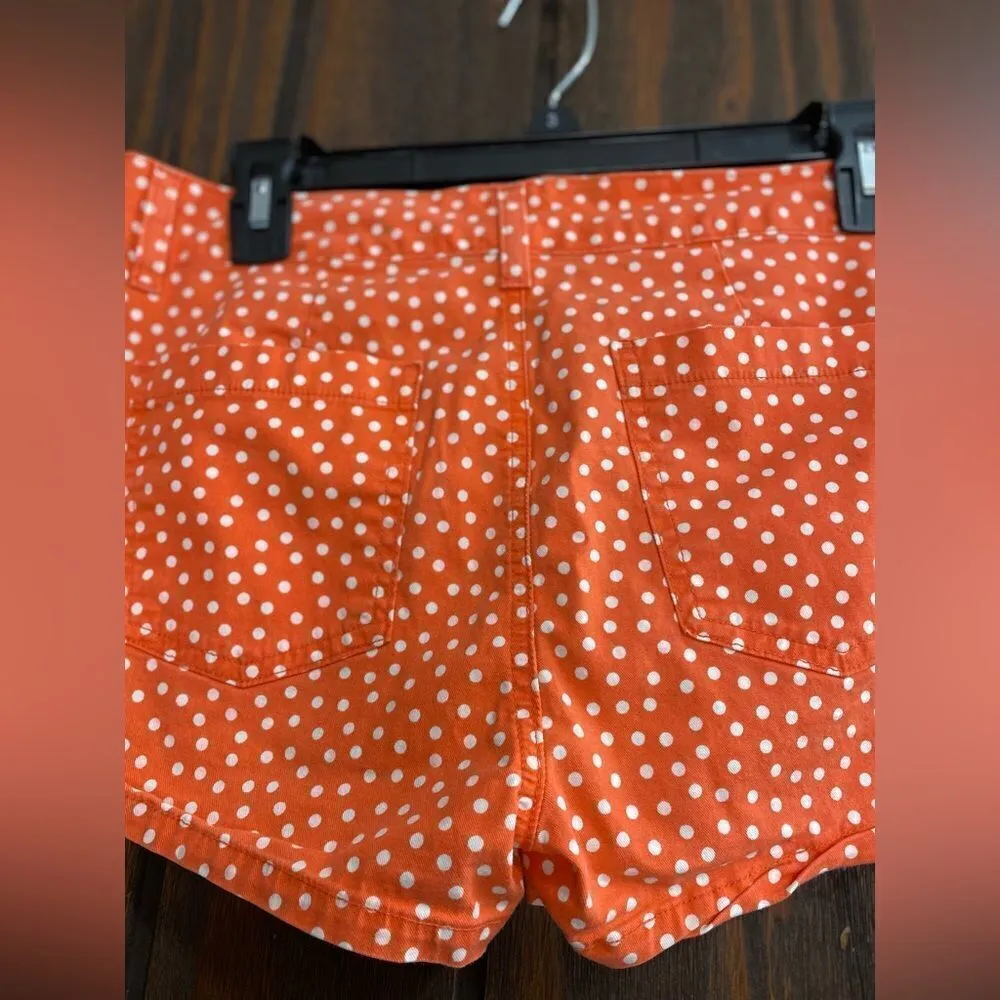 Splendid orange polka dot shorts size 4 100% cotton - Image 9