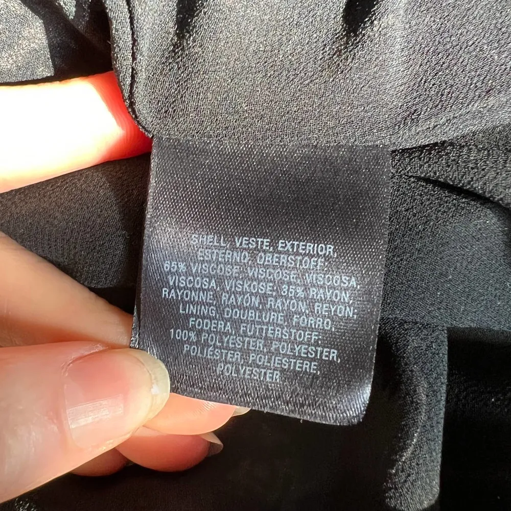 Anthropologie Maeve Noronha Black Elephant Print Flowy Faux Wrap Dress Small - Image 6