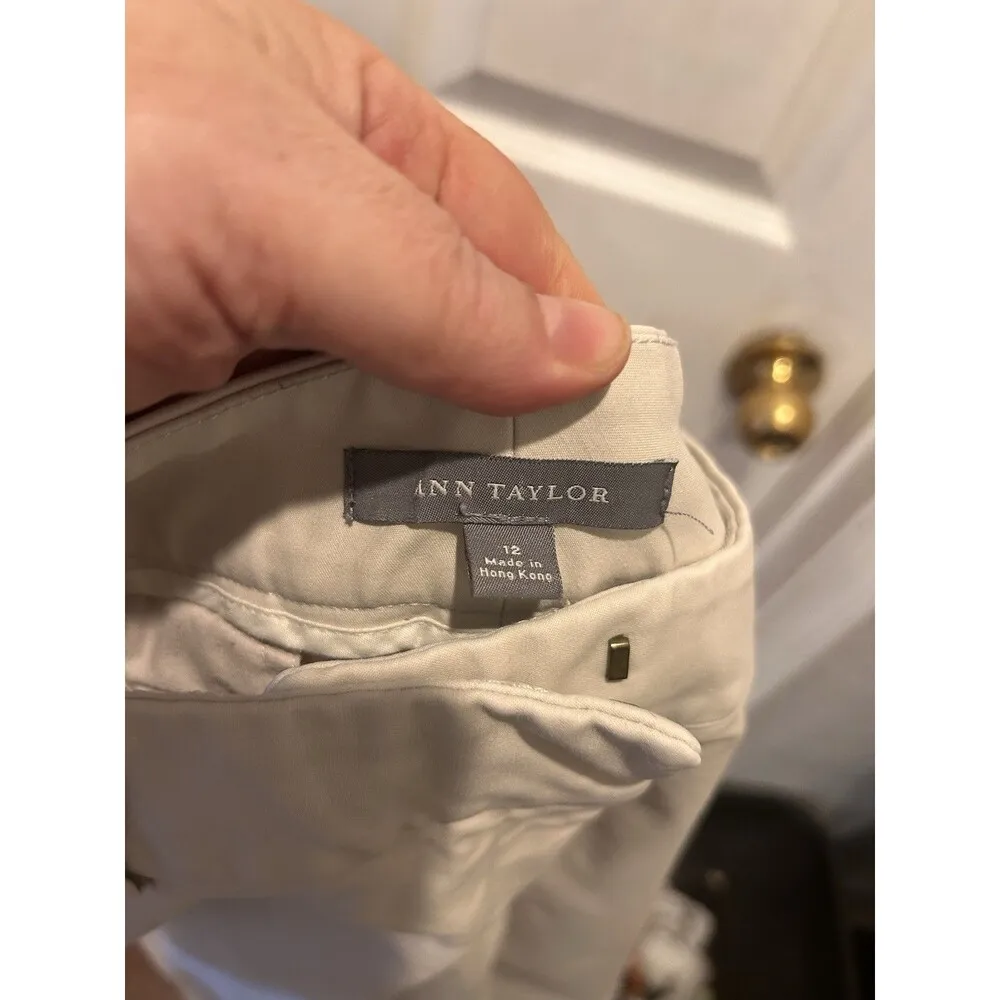 VTG Ann Taylor Women's Beige Business Casual Pants Size 12 Slacks Cotton Spandex - Image 7