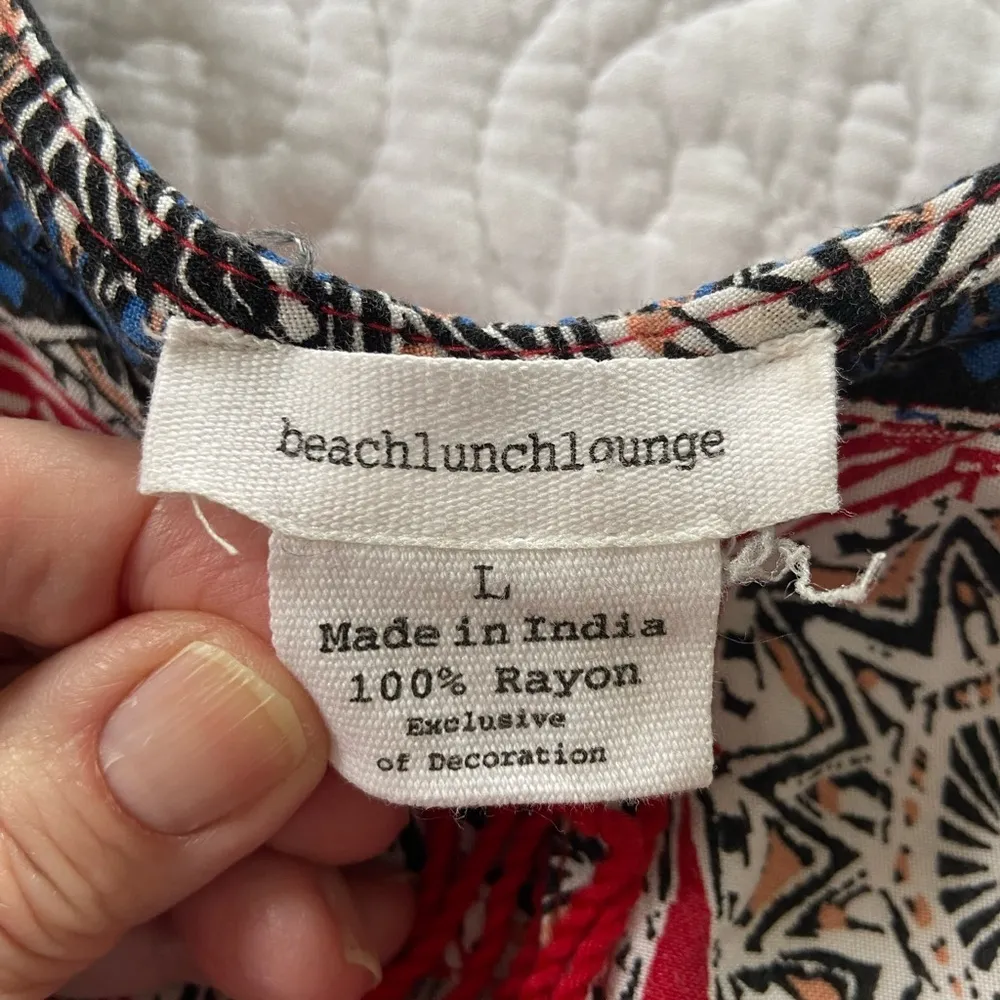 beachlunchlounge Midi Dress Vibrant Geometric Print Boho Sleeveless Size Large - Image 4