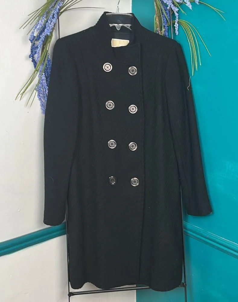 Michael Kors size small black double breasted lightweight wool blend coat - Image 8