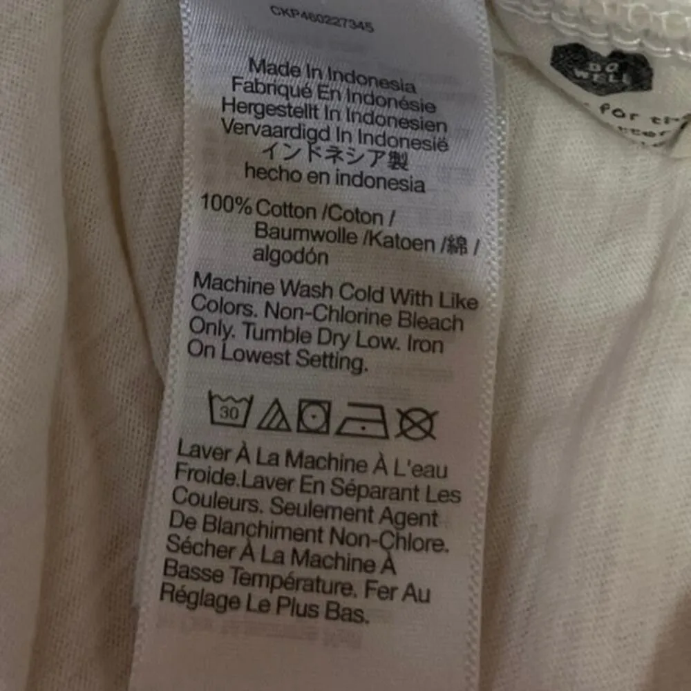 Madewell White Brown Cotton Basic Short Sleeve Pullover T Shirt Tee Top Size M - Image 4