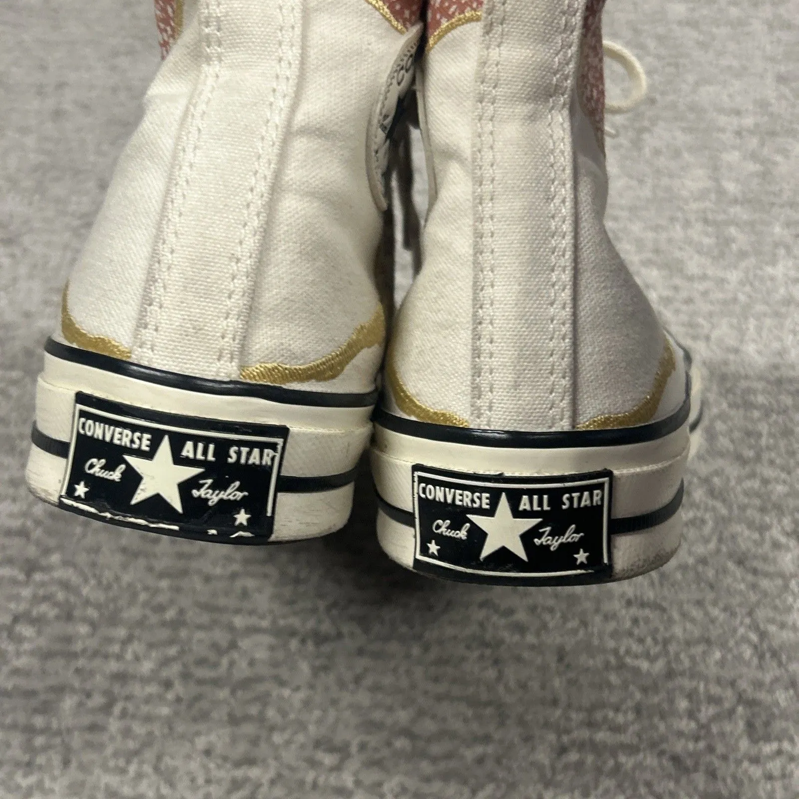 Converse Chuck Shoes Womens 5.5 70s Egret Golden Repair High Top Floral Sneakers - Image 7