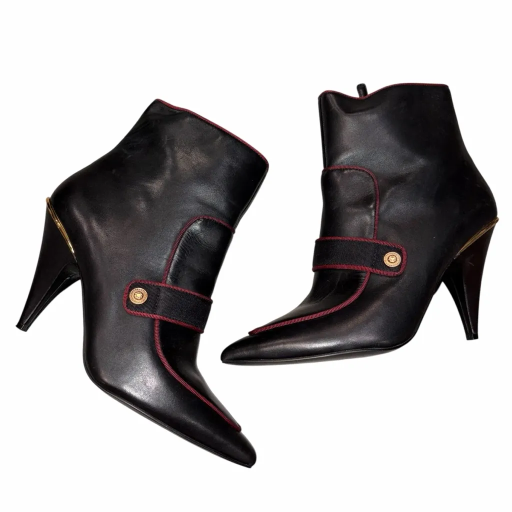 Nine West Westham Black Pointy Toe Heeled Booties Boots size 8 - Image 9