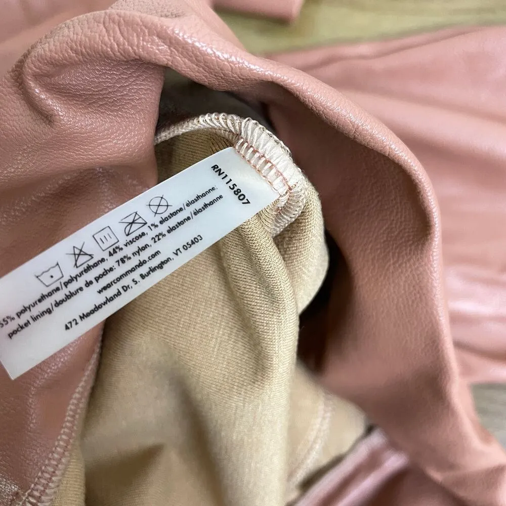 Commando Faux Leather Jogger Pants Small Cocoa Womens Stretch Tapered - Image 7