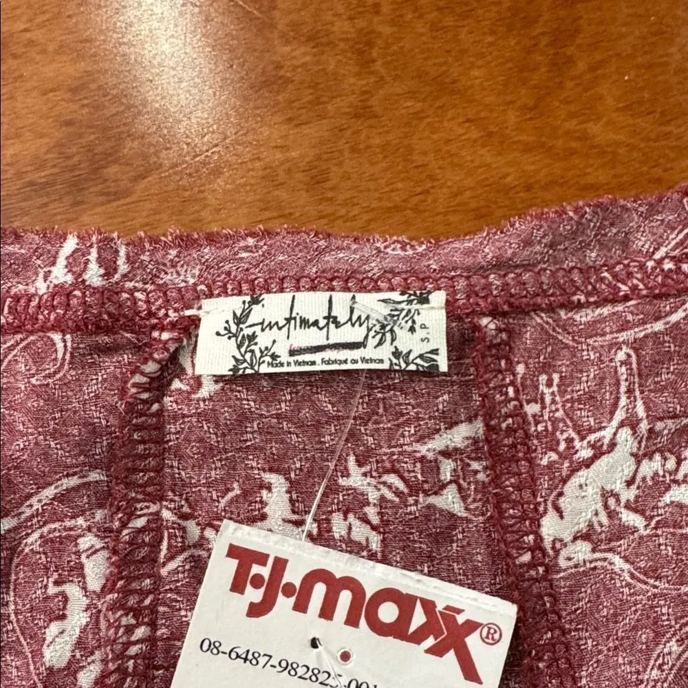 NWT Free People Intimately Everythings rosy bodysuit In Western Print size SP Red - Image 6