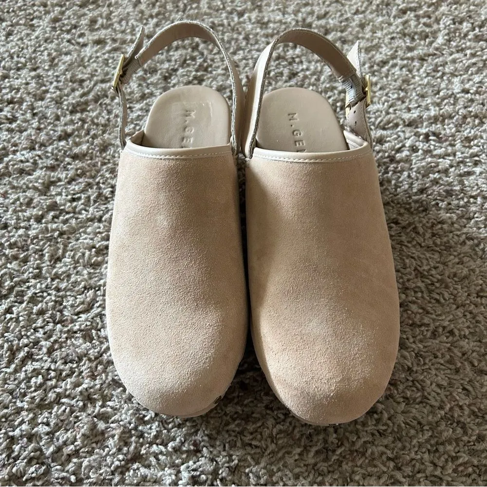 M. Gemi The Greta Backstrap Clogs in Biscuit Beige Size 39 8.5 - Image 3
