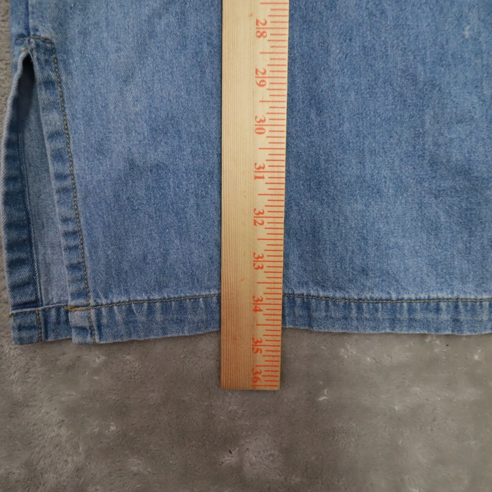 Vintage Grass Raggs Chambray Denim Overall Dress Jumper Small Made in USA Blue - Image 6