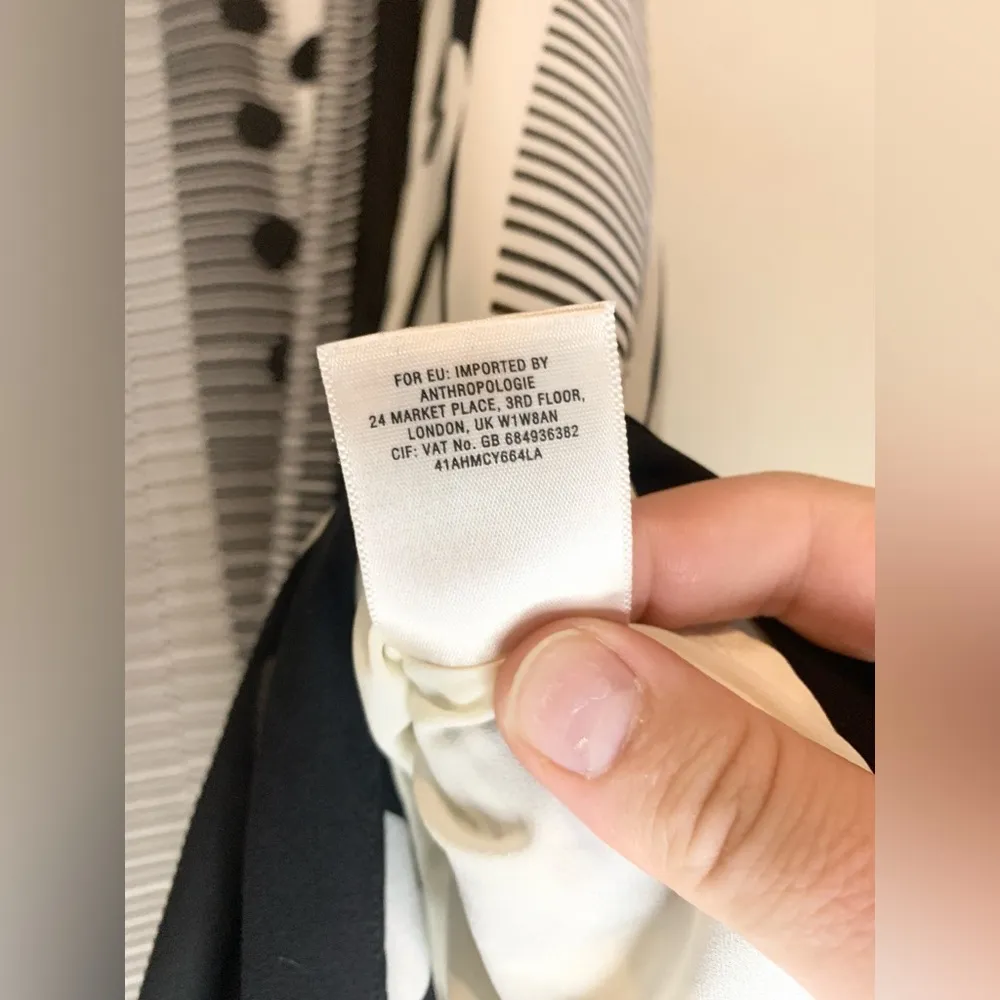 Anthropologie Maeve Halter Black Cream Dot Print Maxi Dress High Low Hem Size 8 - Image 8