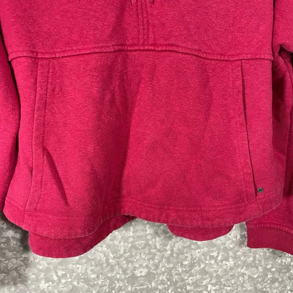 Prana Women's Red Cozy Up Illana Hoodie - Crop Sweatshirt - Size Large - Hemp - Image 5