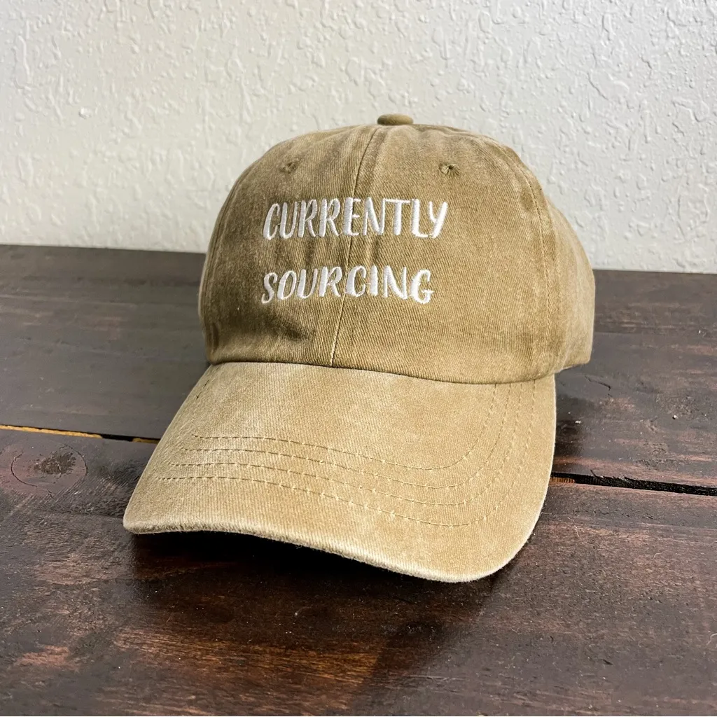 Reseller Dad Hat Currently Sourcing Unisex Baseball Cap Tan - Image 3